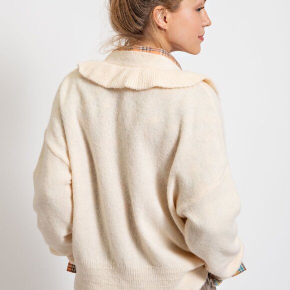 Easel Ruffle Front Cardigan - Picture 3 of 4